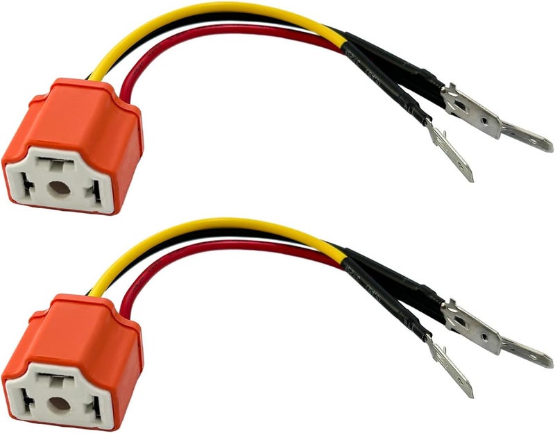 Suvnie 2 PCS H4 HB2 9003 Wiring Harness Headlight Socket, 16AWG Ceramic Headlight Connector, Pigtail Socket Female Plug, Fog Light Retrofit Car Accessories for Truck Boat - Image 1